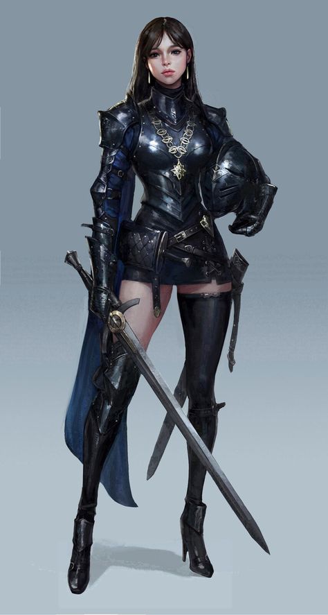 Royal Knight, Cham s on ArtStation at https://www.artstation.com/artwork/9exg4y Royal Knight, Knight Outfit, Female Armor, Female Knight, Knight Art, Knight Armor, Warrior Girl, Fantasy Armor, Armor Concept