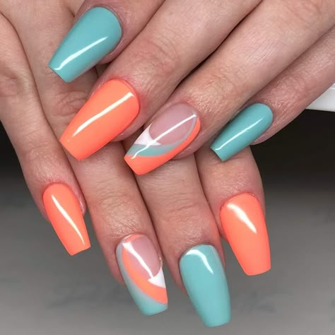 Cute Nail Colors, Turquoise Nails, Classy Nail Designs, Short Gel Nails, Nail Art Ombre, Nails And Toes, Sparkle Nails, Unique Acrylic Nails, Nails 2024