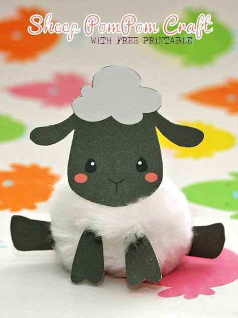 Craft Sheep, Easter Pom Poms, Pompom Craft, Lamb Craft, Craft Spring, Easter Crafts For Toddlers, Sheep Crafts, Hanging Craft Ideas, Crochet Sheep