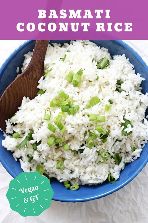 Basmati Coconut Rice, Coconut Basmati Rice, Rice Recipes Side, Basmati Rice Recipes, Coconut Milk Rice, Coconut Rice Recipe, Rice Side Dish Recipes, Dinner Recipes Healthy Family, Dairy Free Recipes Dinner