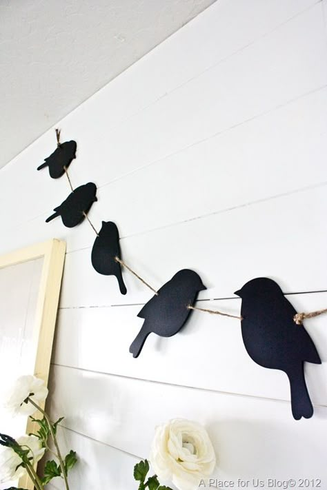 Black Birds, Paper Birds, Bird Theme, Pallet Art, Picket Fence, Bird Decor, Some Cards, Decoration Design, Bird Houses