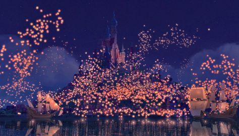 Tangled, Lanterns, Disney, Water