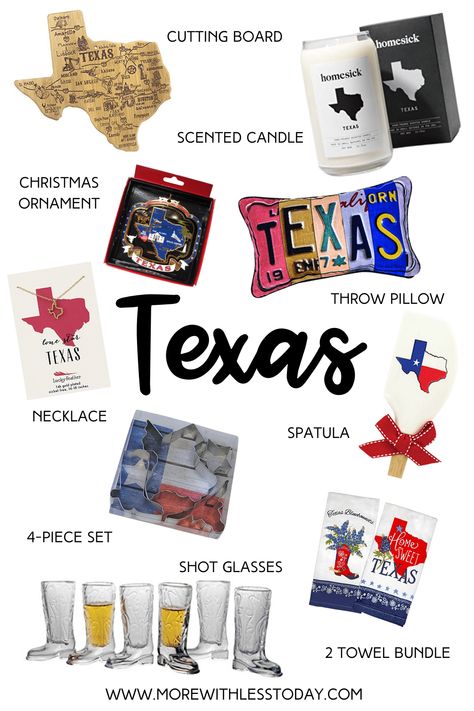 We found fun and affordable ideas in our Texas Gift Guide for all your Texas-loving people on your gift list. #Texas #Texasgifts #giftguide #ad Tennessee Themed Gift Basket, Texas Gift Basket Ideas, Welcome To Texas Gift Basket, Texas Gifts Ideas, Texas Welcome Basket, Texas Ornaments Diy, Texas Gift Basket, Texas Themed Gifts, Texas Party