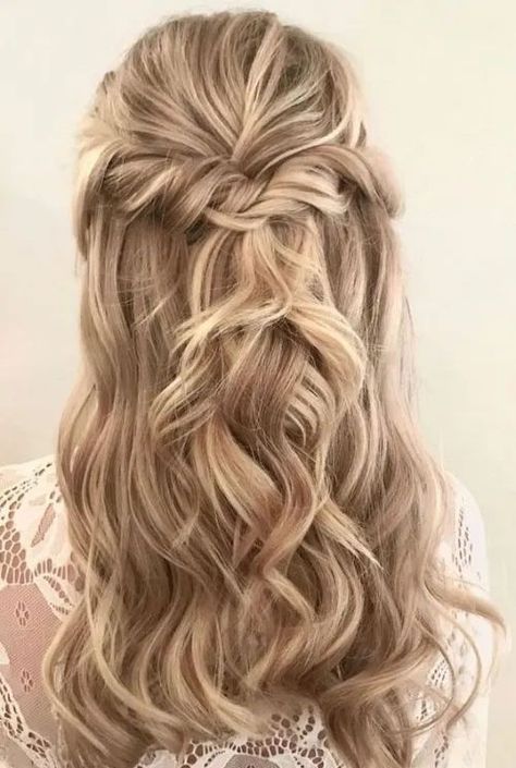 Partial Updo, Braid Half Up Half Down, Hairstyle Bridal, Hairstyles Braid, Wedding Hair Half, Boho Hairstyle, Wedding Braids, Half Up Half Down Hairstyles, Braided Half Up