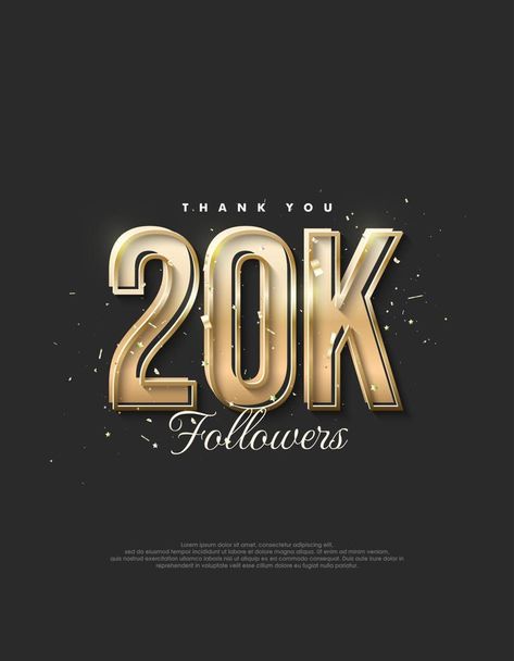 Luxury gold design saying 20k followers. Advertisement Design, Vector Character Design, 20k Followers, Vector Character, Gold Design, Vector Free, Character Design, Photo And Video, Gold