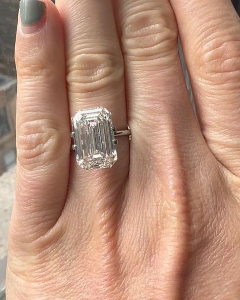 Diamond Engagement Ring, Eternity Band, Custom on Instagram: "UNDER $100k for this MASSIVE 7.5 carat L VVS2 GIA certified emerald cut that’s OVER 14mm long and faces up INSANELY white🤩😍🤩😱! Message to purchase!" 5 Carat Emerald Engagement Ring, Emerald Engagement, Emerald Engagement Ring, Eternity Band, Eternity Bands, Emerald Cut, Diamond Engagement Ring, Diamond Engagement, Diamond Engagement Rings