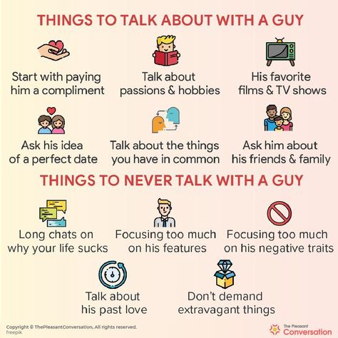 40 Things to Talk About With a Guy! Deep Conversation Topics, Things To Talk About, Guy Friend, Crush Texts, Topics To Talk About, Conversation Topics, Negative Traits, Play Hard To Get, Crush Advice