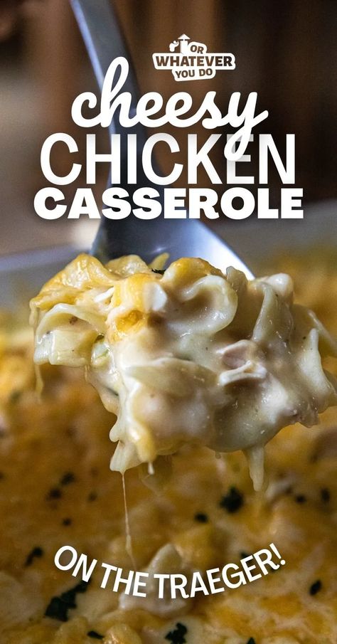 Traeger Cheesy Chicken Casserole - Or Whatever You Do Leftover Prime Rib Recipes, Mixed Seafood Recipe, Mixed Seafood, Cheesy Chicken Casserole, On The Smoker, Outdoor Cooking Recipes, Easy Taco Recipes, Seafood Recipe, Easy Pasta Salad Recipe