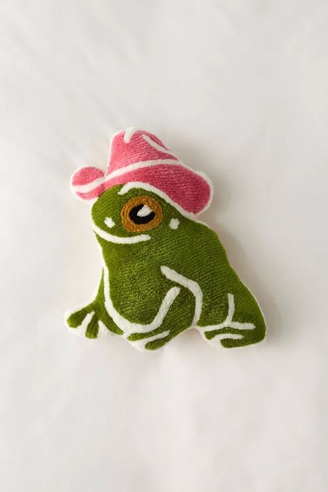 FROG PILLOW Whimsical Throw Pillows, Fun Shaped Pillows, Frog Pillow, Funky Throw Pillows, Cowgirl Bedroom, Funky Pillows, Fun Pillows, Cowboy Frog, Funny Throw Pillows