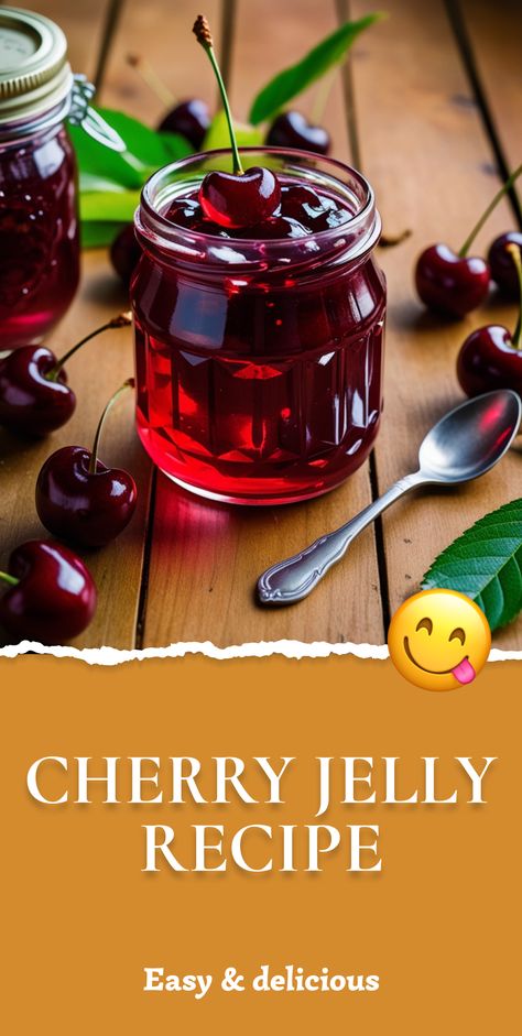 Learn how to make cherry jelly in 7 easy steps! This simple recipe delivers a sweet, tangy treat perfect for spreading, glazing, or adding to desserts. Cherry Jelly Recipe, Cherry Jelly Recipes, Cherry Jelly, Jelly Recipe, Berry Jam, Recipe Sweet, Jelly Recipes, Fresh Cherries, Cherry Juice