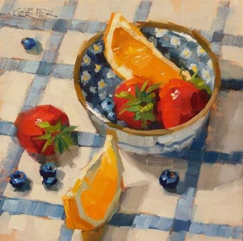 Canvas For Beginners, Painting Ideas, Strawberries, Canvas Painting, Paintings, Bowl, Paint, Fruit, Canvas