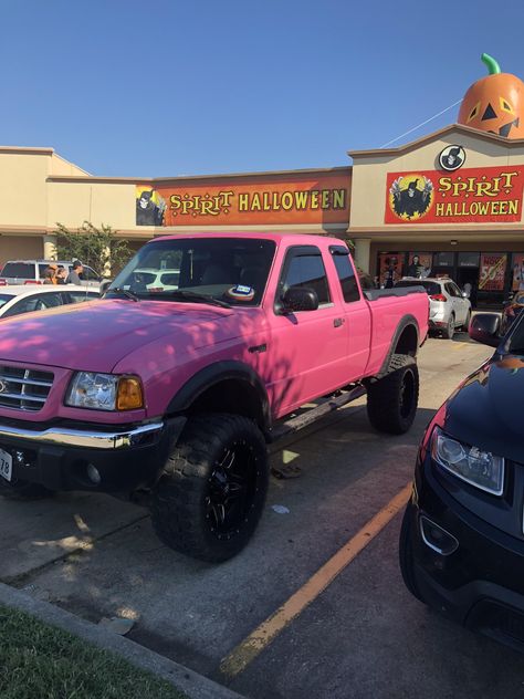 Hot Pink Truck, Pretty Trucks, Truck Aesthetic, Girl Truck, Purple Truck, Ranger Truck, Pink Truck, Money Girl, Truck Paint