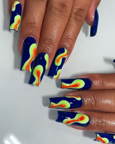 Concert Nails, Shellac Colors, Hippie Nails, Edgy Nails, Metallic Nails, Swipe Right, Glam Nails, Orange Nails, Halloween Nail Art