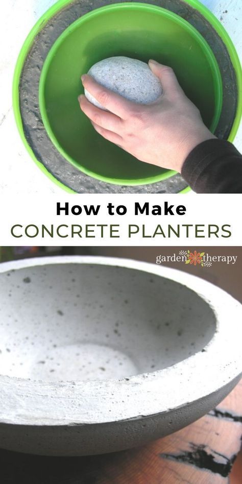 Make Concrete Planters, Concrete Planters Garden, Cement Pots Diy, Concrete Molds Diy, Diy Cement Planters, Cement Flower Pots, Diy Concrete Planters, Cement Garden, Concrete Bowl