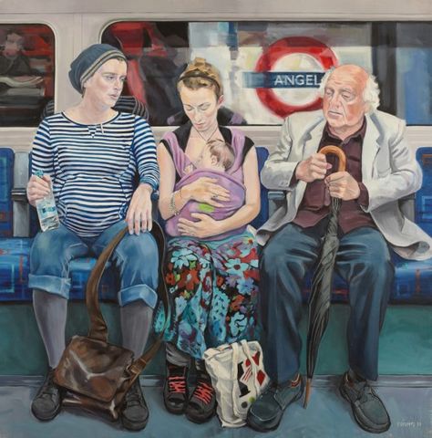 Artist Ewing Paddock's three-year project of painting people on the London Underground. Ideas For Painting, Art Alevel, U Bahn, Painting People, Gcse Art, London Underground, A Level Art, Art And Illustration, London Art