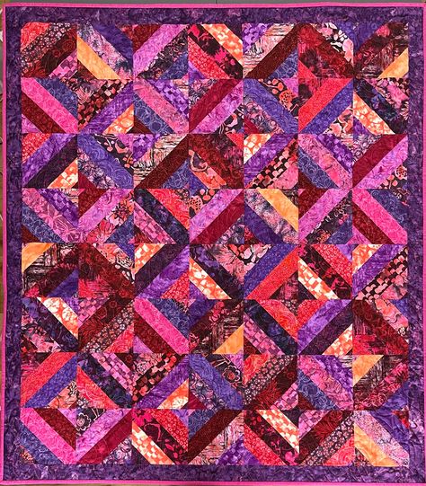 Jewel Tone Quilts, Jewel Tone Quilt, Cottage Crafts, Purple Quilts, Batik Quilts, String Quilts, Red Jewel, Quilting Room, Patchwork Top