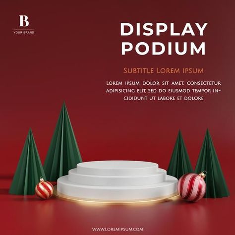 Christmas Poster Design Ideas Creative, Banner Christmas Design, Christmas Podium, Christmas Promotion Design, Christmas Banner Design, Product Backdrop, Christmas Sale Poster, Christmas Stage Design, White Christmas Party