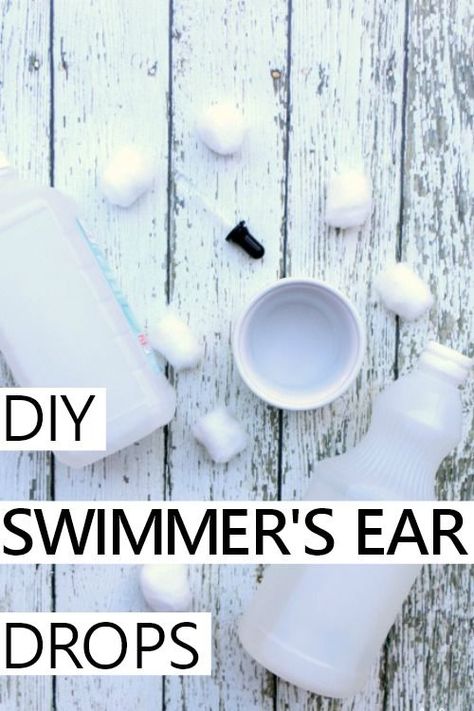 easy DIY homemade swimmer's ear drops Water In Ear Remedy, Swimmers Ear Home Remedy, Swimmers Ear Drops, Water In Ear, Ear Pain Remedies, Swimmers Ear Remedy, Swim Ear, Swimmers Ear, Ear Ache