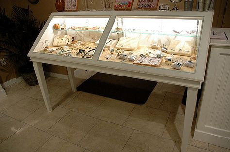 Jewelry Display Case Material: Wood Finish: Semi-Gloss White Dimensions: 72 in x 36 in x 24 in Jewerly Display, Jewelry Booth, Jewelry Storage Diy, Jewerly Displays, Glass Display Case, Diy Display, Jewelry Display Case, Diy Jewelry Display, Jewelry Organizer Wall