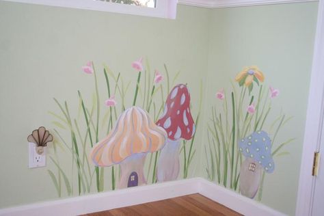 Fairy Tale Mural, Tree Mural Kids, Hand Painted Wall Murals, Fairy Garden Bedroom, Fairy Mural, Painted Wall Murals, The Frog Prince, Fairy Bedroom, Fairy Room