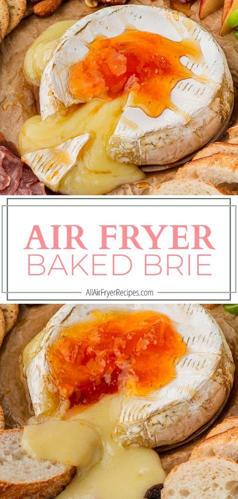 Air Fryer Brie, Air Fryer Appetizers, Baked Brie With Jam, Honey Brie, Baked Brie Cheese, Brie Cheese Recipes, Apricot Preserves, Brie Puff Pastry, Brie Appetizer