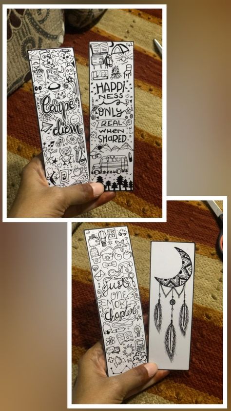 #doodle#bookmarks#handmadebookmarks#doodlebookmarks Bookmark Doodle Art, Doodle Art Bookmarks, Doodle Bookmark, Doodle Bookmarks, Book Marks Design Ideas, Crafts Bookmarks, Cute Easy Paintings, Bookmarks Diy, Handmade Bookmarks Diy