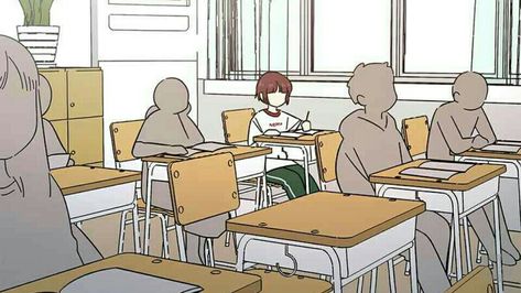 Anime Classroom With Students, Sitting In Classroom Reference Drawing, School Drawing Building Anime, School Hallway Drawing Reference, School Scene Drawing, School Classroom Drawing Reference, Manga Classroom Background, School Reference Background, Comic School Background