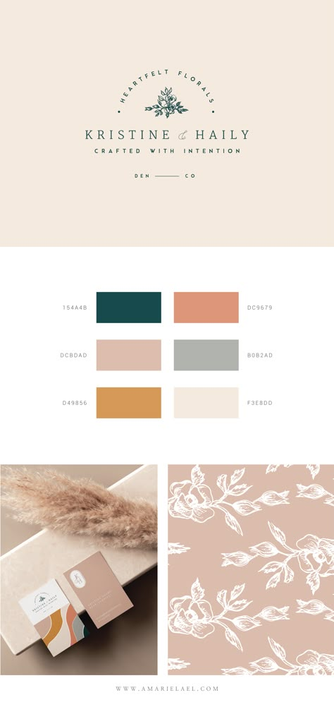 Branding Suite, Chic Color Palette, Green Branding, Terracotta And Green, Retro Color Palette, Brand Palette, Portfolio Project, Mustard Orange, Pink Dusty