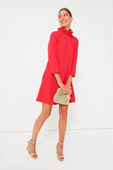 Cocktail Dresses For Women Over 50 | Best Style for Your Body Type Tuckernuck Daphne Dress, Winter Dresses Cocktail, Red Professional Dress, Womens Tweed Dress, Red Dress Work Outfit, Christmas Party Outfits Cocktail, Ruffle Collar Dress, Cocktail Dress Over 50, Christmas Party Attire For Women