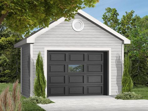 One-Car Garage Plan, 028G-0002 Garage Suite, Garage Building Plans, Detached Garage Designs, Garage Plans With Loft, One Car Garage, Garage Construction, Garage Plans Detached, Backyard Garage, Farmhouse Garage