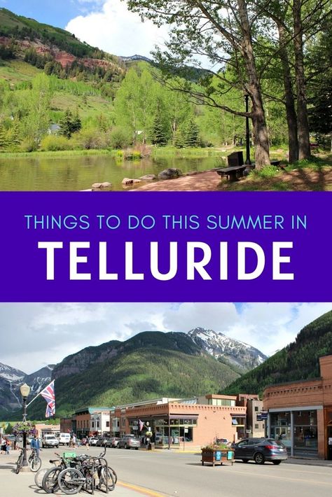 Telluride really comes alive in the summer and is the most beautiful in the summer months in my opinion. There are so many fun things to do in summer too, like biking, hiking, exploring the town, sampling local beer and spirits, and so much more. Find out the best things to do in Telluride in summer. | The World on my Necklace Planning Trips, Plum Hair, Telluride Colorado, Travel Secrets, Estes Park Colorado, Colorado Vacation, State Of Colorado, Breckenridge Colorado, Hair Styles For Women