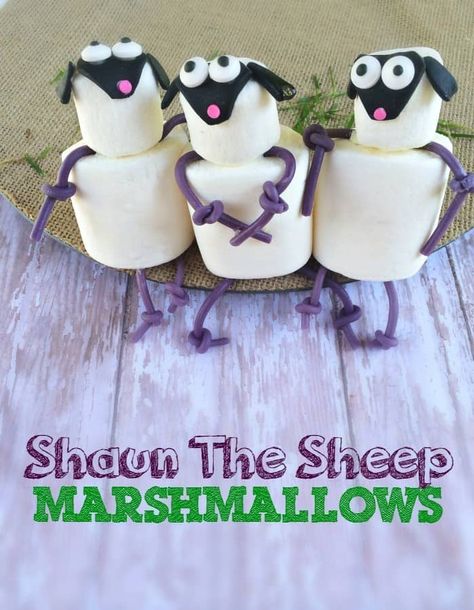 shaun-sheep-marshmallows-edible Shaun Sheep, Sheep Party, Movie Crafts, Sheep Crafts, Idea Box, Edible Crafts, Shaun The Sheep, Church Crafts, Quick Healthy Meals