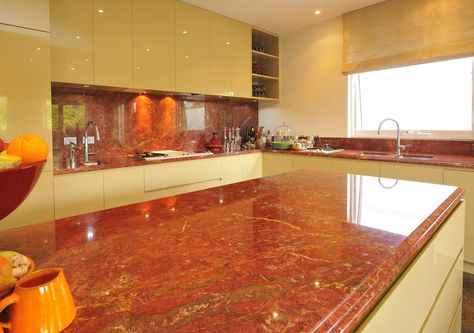 Orange Marble Countertops, Stone Bathrooms, Photoshoot Orange, Orange Marble, Marble Kitchen, Stone Bathroom, Orange Kitchen, Kitchen Marble, Marble Countertops