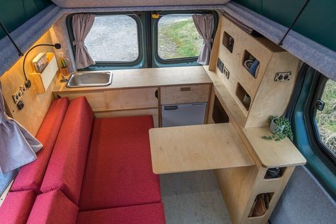 Contour Campervan Furniture | Panel van transformed into adventure home on wheels 🪄 We loved the light & airy feel of this T5. All of the beautiful two tone wood was… | Instagram Bright And Airy Home, Campervan Furniture, L Shaped Sofa Bed, Airy Home, Shelf Door, Modular Furniture System, Storage Pods, Minivan Camping, Camper Storage