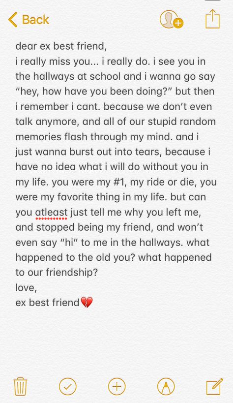 Notes For Ex Best Friend, Letter To Ex Best Friend, Dear Ex Best Friend, Best Friend Paragraphs, Ex Best Friend Quotes, Sweet Messages For Boyfriend, Words For Best Friend, Bestie Quotes, Iphone Notes