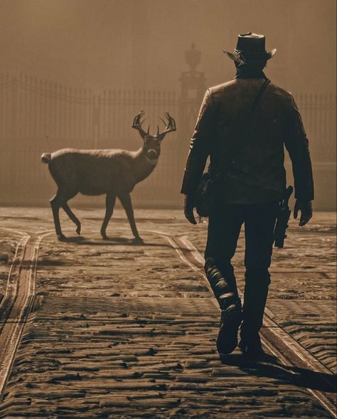 Arthur Morgan, Red Dead, Red Dead Redemption, Wallpapers Hd, A Man, Deer, Walking, Wallpapers, Red