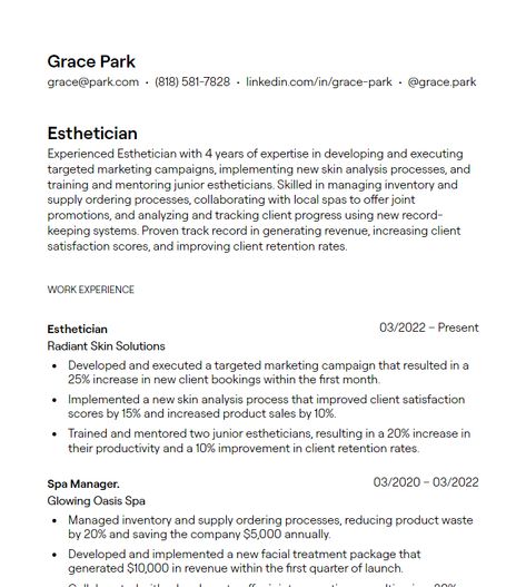 Explore Esthetician resume examples to emphasize your skincare knowledge, client relations skills, and spa service expertise, helping your application stand out to luxury spas and beauty clinics. | esthetician resume, skincare specialist resume, spa therapist resume Esthetician Resume, Skincare Knowledge, Spa Therapist, Skincare Specialist, Resume Summary, Different Careers, Create A Resume, Resume Objective, Beauty Clinic