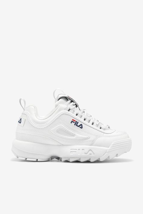 A white chunky sneaker. For those who like them a little thick. Style # 1FM00139.  Division: Footwear.  [Men > Shoes > Sneakers & Lifestyle;Men;Men > Featured > Disruptor 2;Men > Shoes;Shoes;Shoes > Featured > Disruptor 2;New > Must-Haves > Sneaker Icons;Shoes > Featured > White Sneakers] Chunky White Sneakers, White Chunky Sneakers, Men Shoes Sneakers, White Sneakers Men, Icon Shoes, Mens Lifestyle, Chunky Sneakers, Classic Shoes, Shoes Shoes