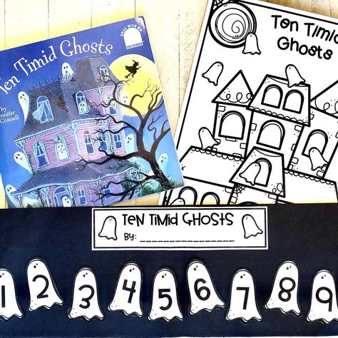 Christi McCurley on Instagram: “This was a fun number sequencing activity that we did after reading “Ten Timid Ghosts”. This is now available in our Teachers Pay Teachers…” 10 Timid Ghosts Activities, Ten Timid Ghosts, October Themes, Halloween Week, Ghost Books, Halloween Preschool, Sequencing Activities, Free Activities, Teachers Pay Teachers