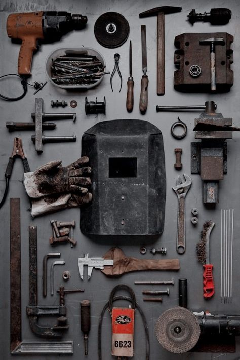 Mechanics Aesthetic, Gcse Photography, Object Photography, Welding And Fabrication, Welding Table, Industrial Photography, Antique Tools, Old Tools, Vintage Tools