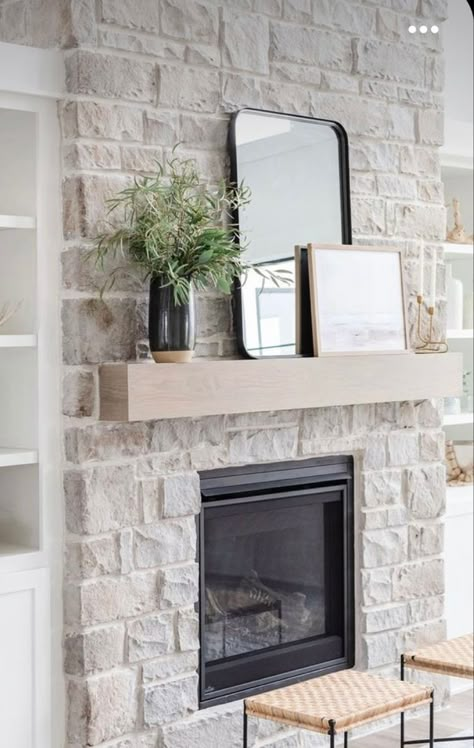 Stone electric fireplace