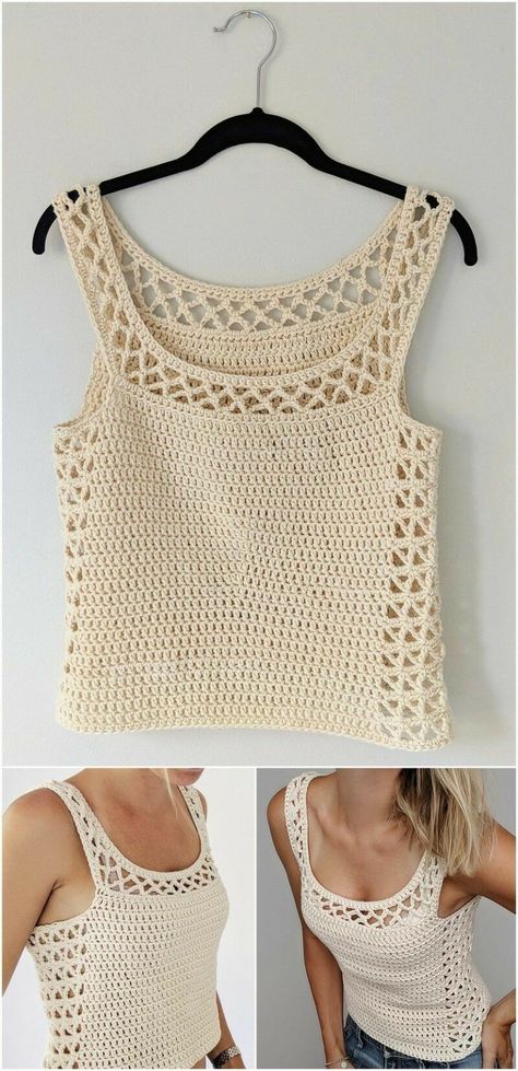 Worsted Crochet Patterns, Crochet Tanktops, Geek Crochet, Crocheted Tops, Crochet Vests, Shirt Crochet, Crochet Edgings, Crochet Tank Tops, Crochet Cape