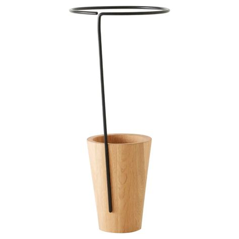 For Sale on 1stDibs - Walnut fiddlehead umbrella stand by Hollis & Morris Dimensions: 12' x H 26.5'. Materials: Solid wood, cold rolled steel. Also available in natural oak, Cold Rolled Steel, Brushed Metal, Handmade Furniture, Umbrella Stand, Functional Design, White Oak, Wood And Metal, Design Inspo, Toronto