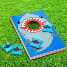 Feed The Shark Game, Feed The Shark, Shark Activities, Deer Antler Crafts, Shark Games, Cornhole Designs, Underwater Theme, Cornhole Game, Outdoor Game