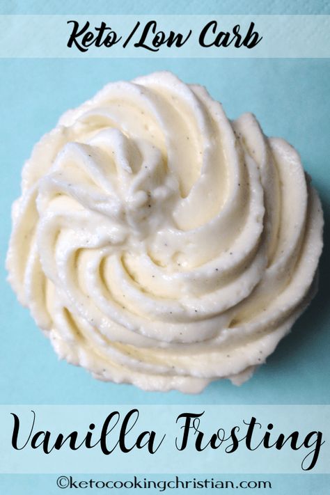 Easy Vanilla Cream Cheese Frosting - Keto and Low Carb This frosting is smooth and creamy, and will taste great with just about any cupcake! #ketorecipes #keto #lowcarb #ketodiet #ketogenicdiet #lowcarbdiet #ketogenic #lowcarbhighfat #lowcarbrecipes #lchf #glutenfree #ketoweightloss #ketocookingchristian High Protein Low Carb Diet, Low Carb Cupcakes, Low Carb Desserts Easy, Vanilla Cream Cheese, Vanilla Cream Cheese Frosting, Pudding Chia, Low Carb Low Sugar, Keto Friendly Desserts, Vanilla Icing