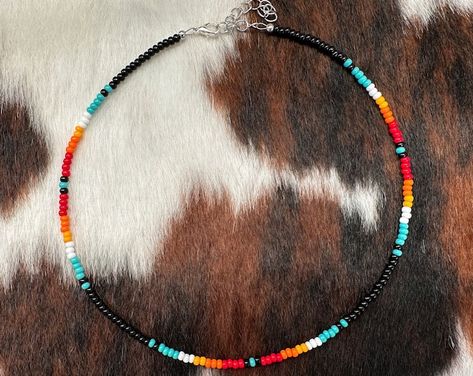 Turquoise Western Jewelry / Western Style Jewelry / Western Choker / Western Beaded Choker / Serape Jewelry / Rodeo Jewelry / Rodeo Style / - Etsy Western Jewelry Beaded, Western Seed Bead Necklace Patterns, Western Beaded Jewelry, Western Beaded Necklace, Diy Western Jewelry, Western Jewelry Necklace, Bracket Ideas, Sunshine Jewelry, Jean Jewelry