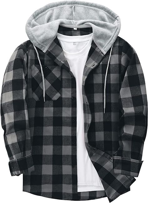 Flannels Mens, Mens Flannel Jacket, Transgender Outfits, Flannel Hoodie, Winter Outwear, Plaid Shirt Men, Mens Flannel Shirt, Flannel Jacket, Mens Flannel