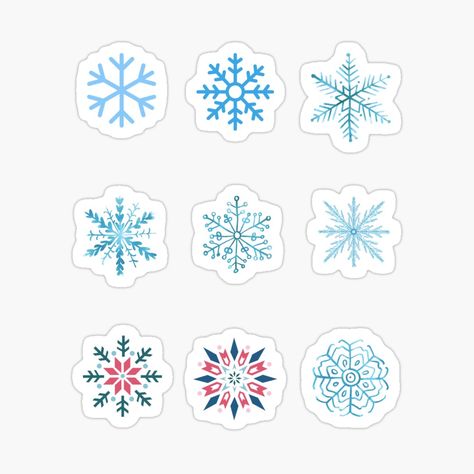 Get my art printed on awesome products. Support me at Redbubble #RBandME: https://www.redbubble.com/i/sticker/Ice-Snowflake-Christmas-Stickers-Pack-by-Basyled/61849164.JCQM3?asc=u Winter Theme Stickers, Christmas Journal Stickers, Crismas Stickers, Winter Stickers Printable, Winter Stickers Aesthetic, Christmas Sticker Ideas, Christmas Stickers Aesthetic, January Stickers, Jiraiya Tsunade