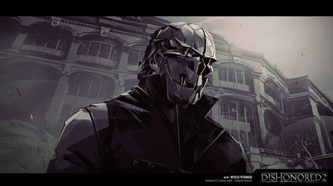 Concept Art - Storyboard - Comics Dishonored Concept Art, Corvo Attano, Arkane Studios, Dishonored 2, Comics Artist, Scene Art, Dishonored, Video Game Art, Dieselpunk