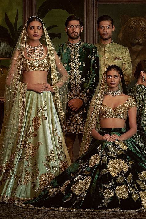 The outfits worn here would probably be more suitable with the clothing of Indian royalty. Perfect fit a Arabian nights possibly Nikkah Dress, Salwar Kamiz, Indian Photoshoot, Indian Bridal Wear, Tarun Tahiliani, Indian Bridal Fashion, Indian Wedding Outfits, Designer Dresses Indian, Desi Fashion